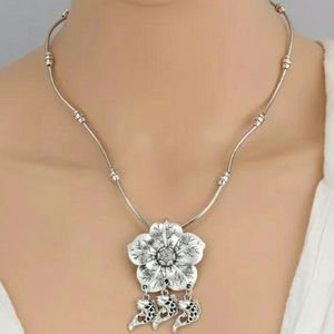 Boho Fishes Tassel Pendant Necklaces Turkish Silve